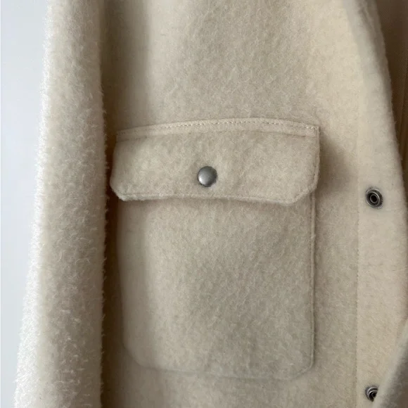 All Saints Off-White Minard Wool Shirt Jacket Med - Picture 4 of 8